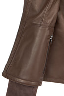 Lucy Woman Gray Double-Sided Leather Suede Jacket | Derimod