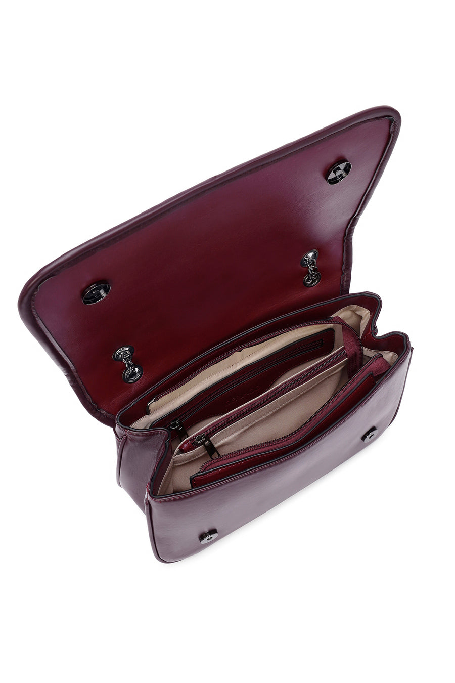 Women's Burgundy Long Strap Crossbody Bag