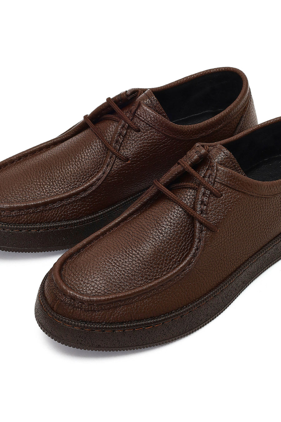 Male Brown Lace-up Leather Casual Shoes