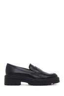Kadın Siyah Kalın Tabanlı Maskülen Loafer | Derimod