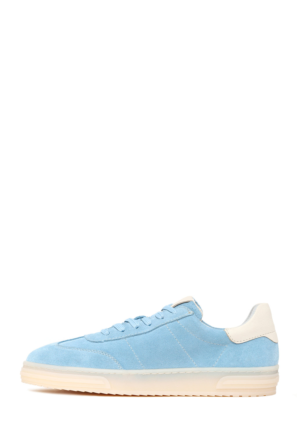 Kadın Mavi Bağcıklı Süet Deri Sneaker