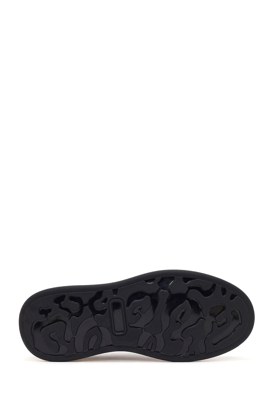 Erkek Siyah Kalın Tabanlı Deri Sneaker