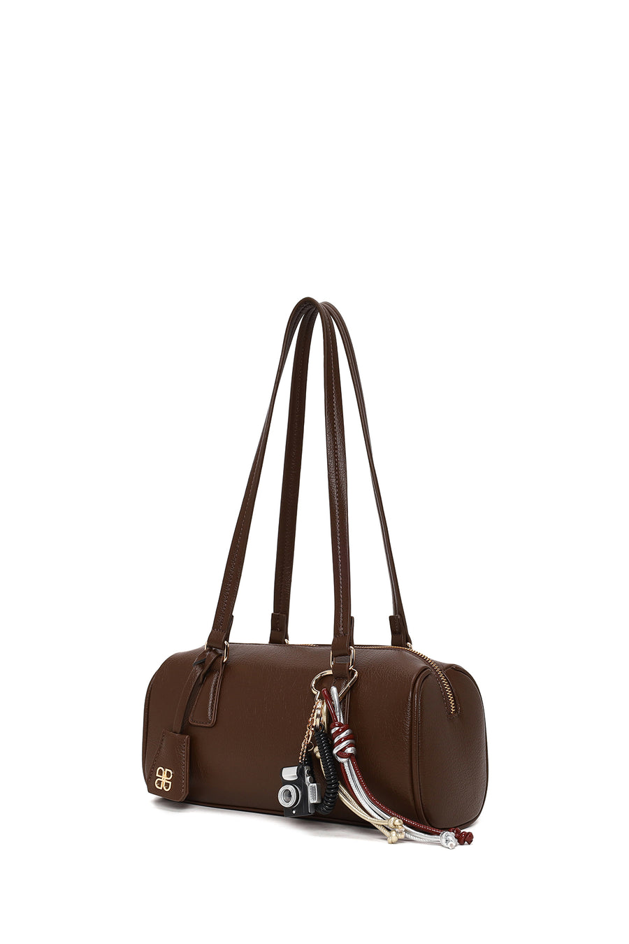 Woman Brown Charmed Shoulder Bag