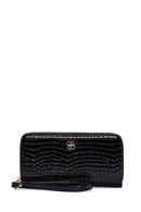 Women's Black Crocodile Wallet | Derimod