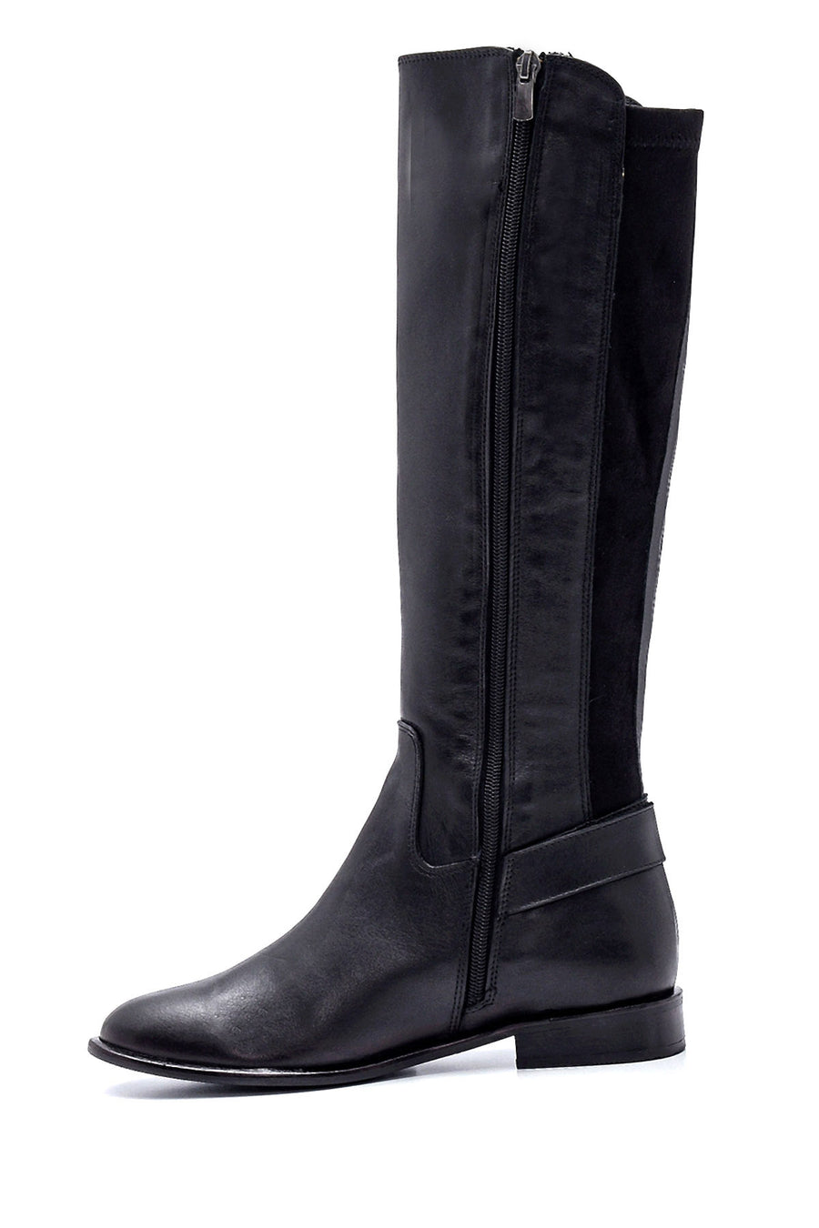 Women's Leather Buckle Detailed Boots