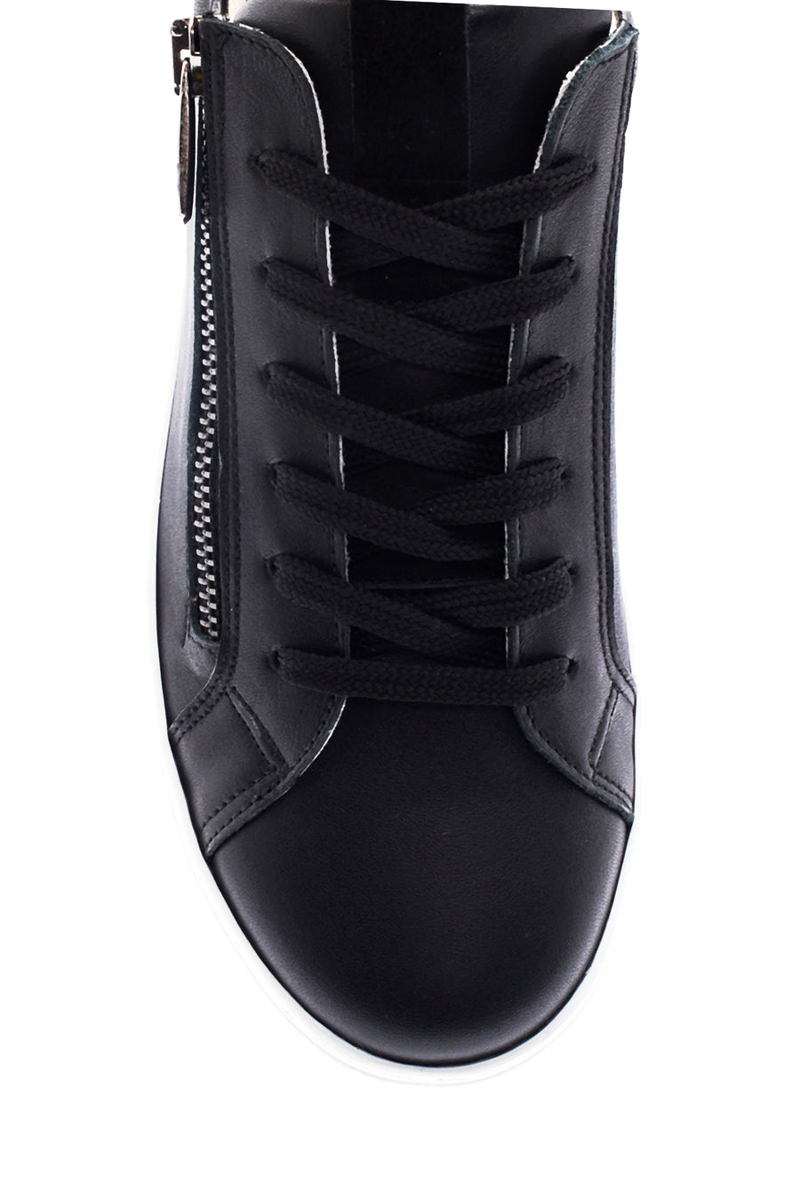 Kadın Deri Fermuar Detaylı Sneaker