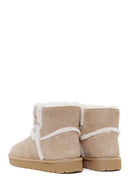 Woman Light Mink Suede Teddy Boots | Derimod