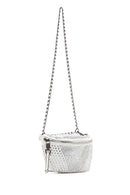 Women's White Long Strap Stone Cross Bag | Derimod