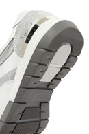 Women's White Lace-Up Side Zipper Leather Sneaker | Derimod