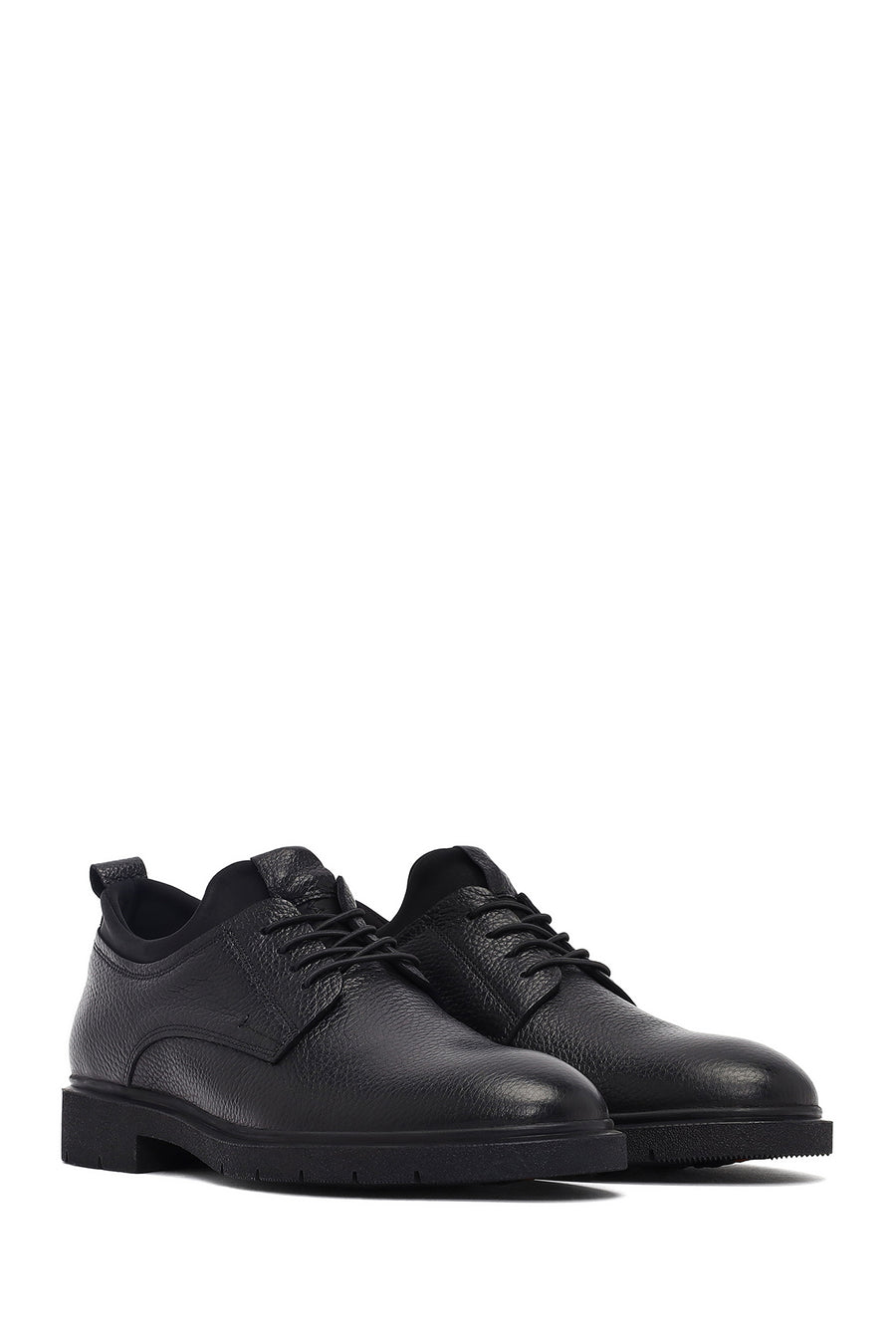 Male Black Lace-up Leather Casual Shoes