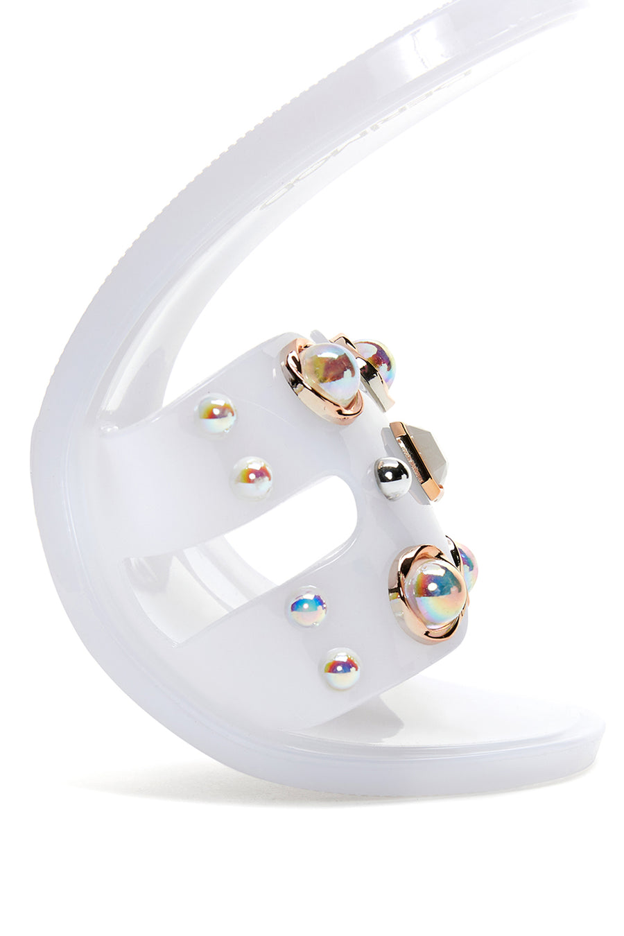 Women's White Jelly Stone Slippers