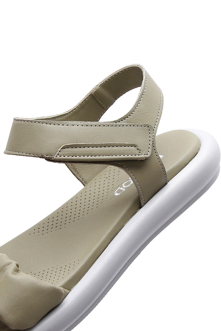 Women's Green Leather Comfort Sandals