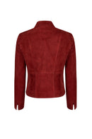 Lara Woman Burgundy Short Suede Jacket | Derimod