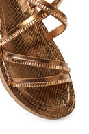 Woman Bronze Ankle Buckle Jeweled Sandal | Derimod