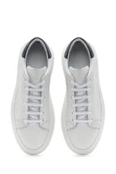 Men's White Lace-up Thick-Sole Leather Sneaker | Derimod