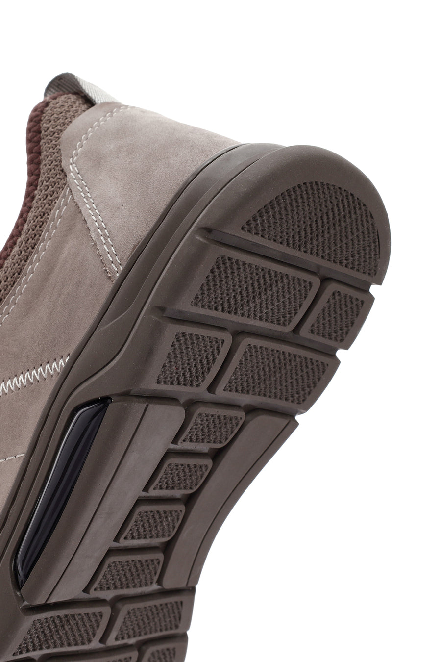 Erkek Vizon Bağcıklı Nubuk Deri Casual Sneaker