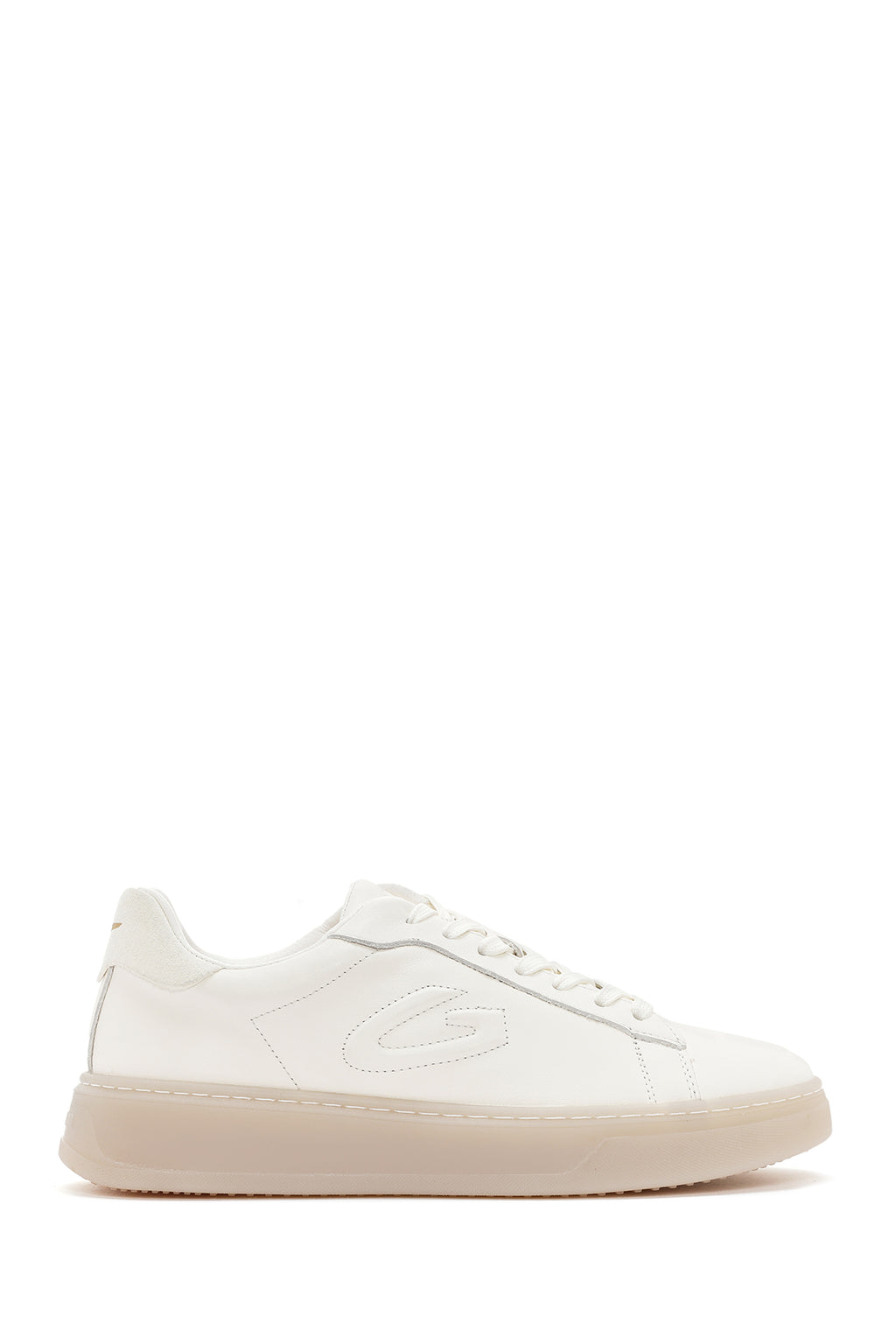 Alberto Guardiani Erkek Beyaz New Era Bağcıklı Deri Sneaker