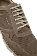 Men's Beige Lace-Up Nubuck Leather Comfort Casual Shoes | Derimod