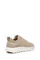 Geox Erkek Bej U Xtors A - Suede Bağcıklı Süet Deri Sneaker | Derimod