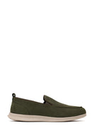 Male Khaki Nubuck Leather Loafer | Derimod