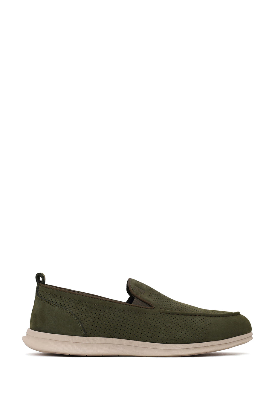 Male Khaki Nubuck Leather Loafer 26SFD7657V3 | Derimod