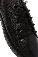 Woman Black Lace-up Patterned Leather Comfort Shoes | Derimod