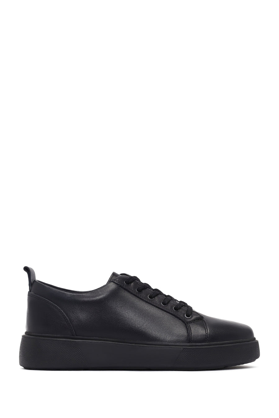 Erkek Siyah Bağcıklı Deri Sneaker WM600010DV | Derimod