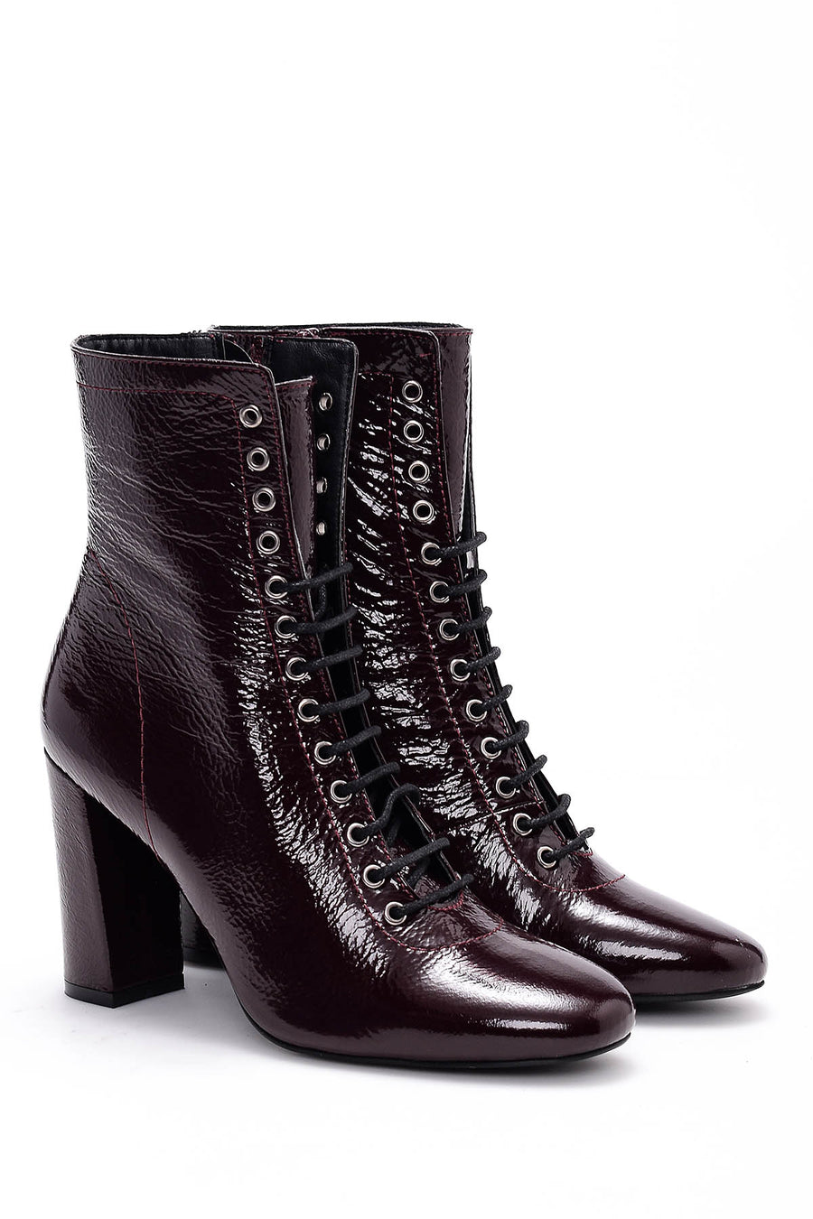 Women's Heeled Patent Leather Boots
