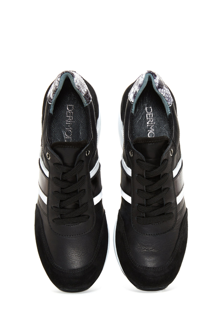 Kadın Siyah Deri Dolgu Topuklu Sneaker