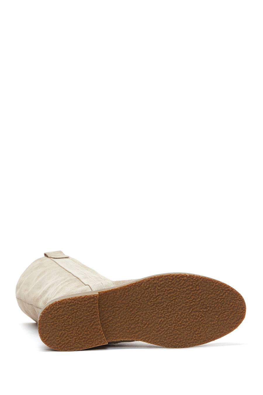 Women's Light Gray Suede Leather Classic Flat Boots