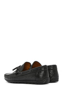 Men's Black Crocodile Patterned Leather Casual Loafer | Derimod