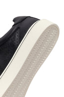 Erkek Siyah Bağcıklı Deri Sneaker | Derimod