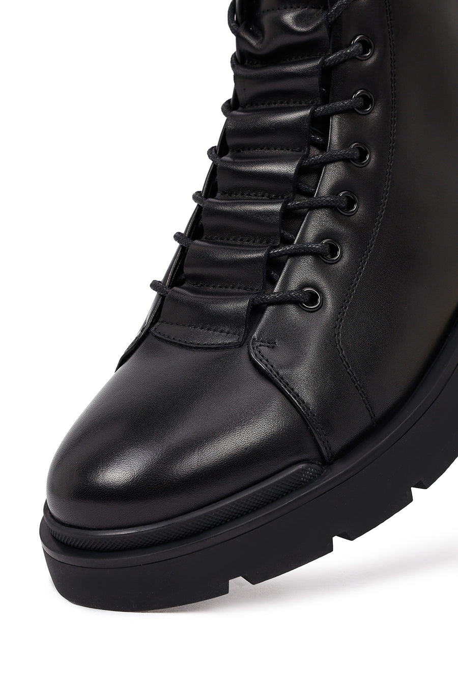 Male Black Zip Closure Leather Casual Boots