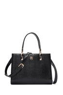 Women's Black Long Strap Printed Shoulder Bag | Derimod