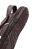 Men's Brown Nubuck Leather Sandals | Derimod