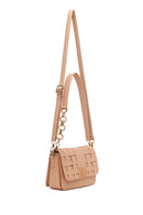 Woman Beige Long-Strap Knitted Crossbody Bag | Derimod