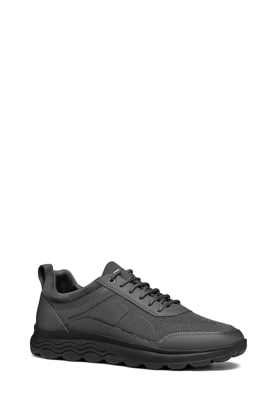 Geox Men's Grey Spherica Lace-Up Leather Sneakers