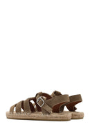Women's Mink Buckled Suede Leather Espadrille Sandals | Derimod