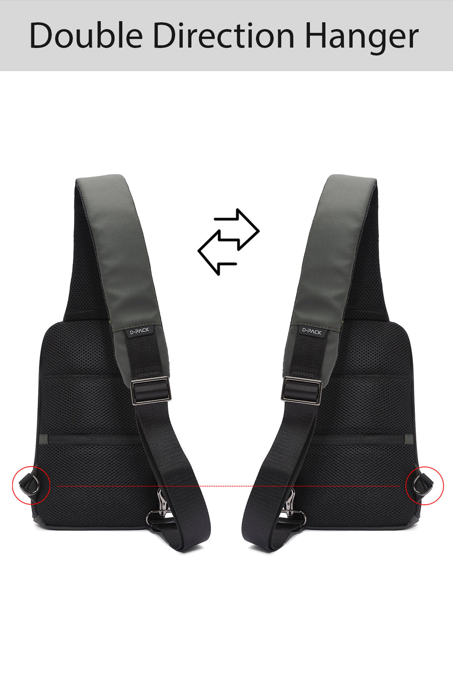 D-Pack Erkek Haki Teknolojik Kumaş Çapraz Çanta