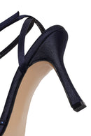 Woman Navy Ankle-Buckle Embellished Slim High-Heel Sandal | Derimod
