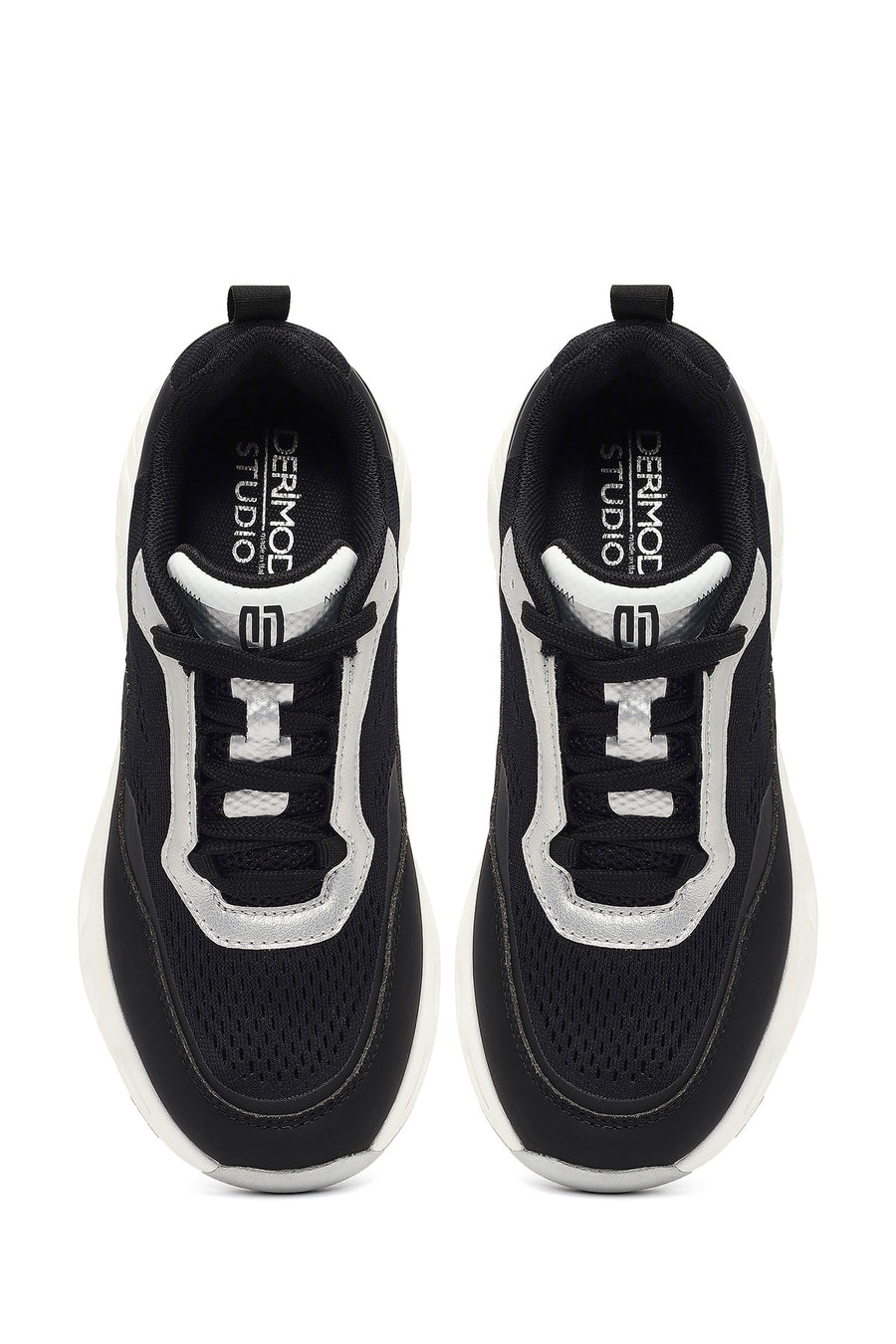 Derimod Studio Kadın Siyah Bağcıklı Kalın Tabanlı Sneaker