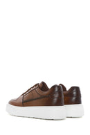 Men's Tan Lace-up Thick-Sole Leather Sneaker | Derimod