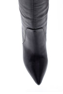 Women's Leather Thin Heeled Boots | Derimod