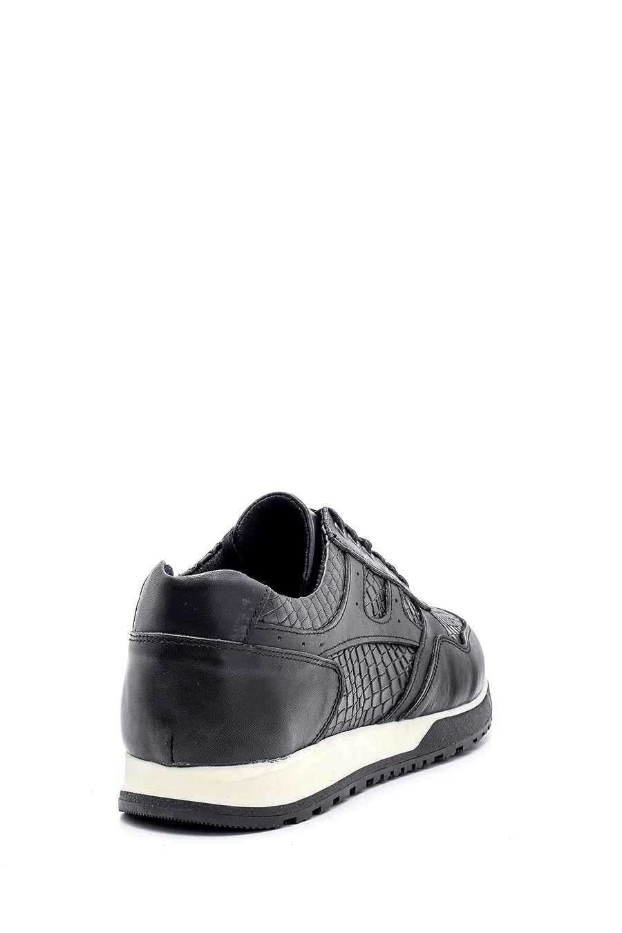Erkek Kroko Detaylı Deri Sneaker