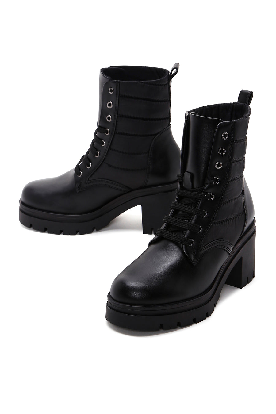 Women's Black Thick Heeled Boots