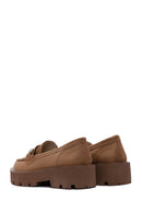 Women's Tan Suede Buckle Loafer | Derimod