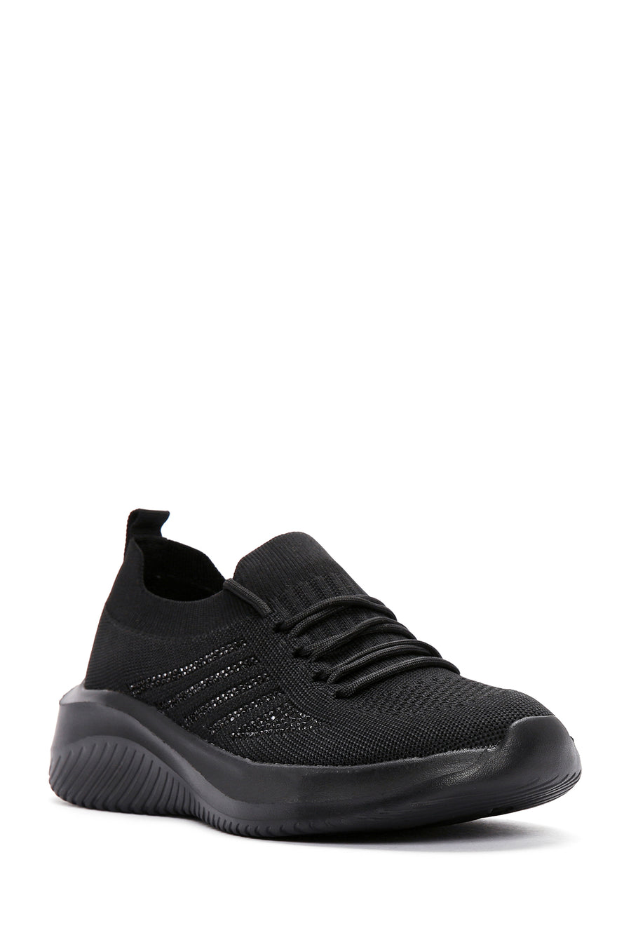 Derimod Zero Women's Black Lace-Up Thick Soled Sports Sneaker