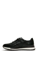 Men's Green Leather Printed Sneaker | Derimod