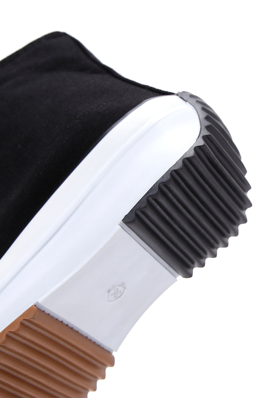 Kadın Siyah Kalın Tabanlı Bilekli Sneaker