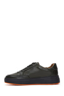 Men's Khaki Lace-up Leather Sneaker | Derimod